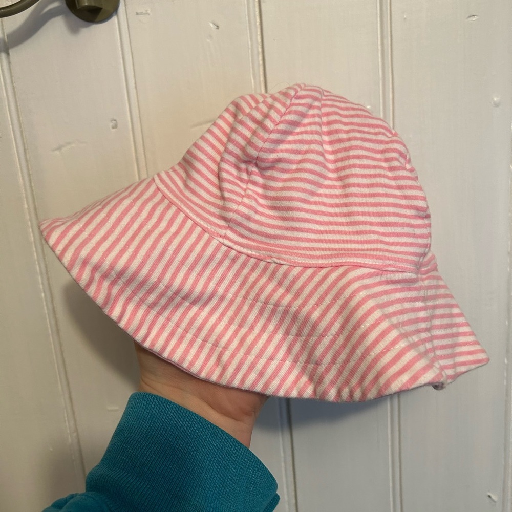 Kids Reversible Pink Stripe Sun Hat